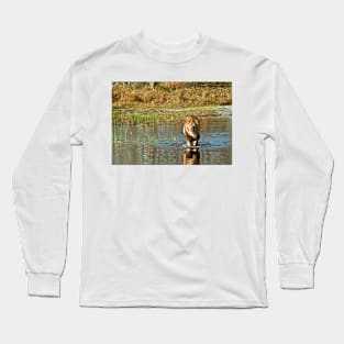 Lion crossing river Long Sleeve T-Shirt